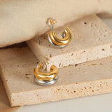 18K Gold-Plated C-Hoop Earrings Earrings - Tophatter Daily Deals
