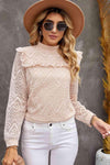 Ruffled Lace Mock Neck Blouse Blouses - Tophatter Daily Deals