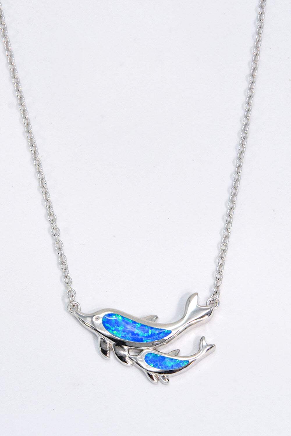 Opal Dolphin Chain-Link Necklace Opal - Tophatter Daily Deals