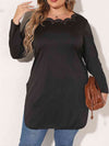 Plus Size Slit Long Sleeve T-Shirt Women's T-Shirts - Tophatter Daily Deals