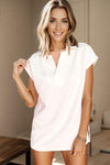 Textured Cap Sleeve T-Shirt Women's T-Shirts - Tophatter Daily Deals