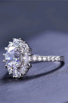 2 Carat Moissanite Floral 925 Sterling Silver Ring Moissanite - Tophatter Daily Deals