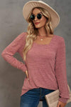 Square Neck Puff Sleeve T-Shirt Women's T-Shirts - Tophatter Daily Deals