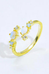 Natural Moonstone and Zircon Open Ring Moonstone - Tophatter Daily Deals