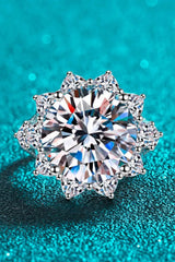 10 Carat Moissanite Flower-Shaped Ring Moissanite - Tophatter Daily Deals