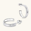 925 Sterling Silver Inlaid Moissanite C-Hoop Earrings Moissanite - Tophatter Daily Deals