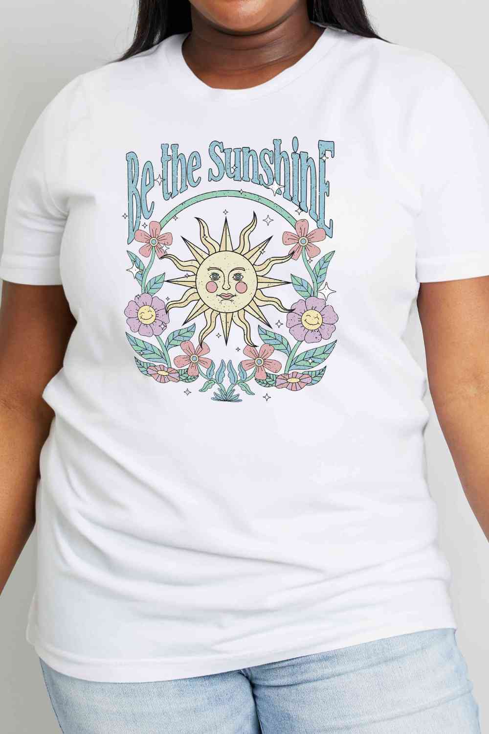 Simply Love Simply Love Full Size BE THE SUNSHINE Graphic Cotton Tee Women's T-Shirts - Tophatter Daily Deals