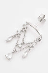 Zircon 925 Sterling Silver Single Chandelier Earring Earrings - Tophatter Daily Deals