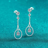 1 Carat Moissanite 925 Sterling Silver Drop Earrings Moissanite - Tophatter Daily Deals