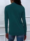 Drawstring Mock Neck Long Sleeve T-Shirt Women's T-Shirts - Tophatter Daily Deals