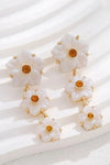 Contrast Resin Flower Earrings Earrings - Tophatter Daily Deals