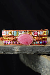 Handmade Crystal Beaded Natural Stone Bracelet Style B One Size Bracelets - Tophatter Daily Deals