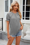 Round Neck Flounce Sleeve T-Shirt Women's T-Shirts - Tophatter Daily Deals