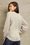 Sew In Love Full Size Lace Patch Detail Sweater Blouses - Tophatter Daily Deals