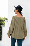 Button Up Balloon Sleeve Blouse Blouses - Tophatter Daily Deals