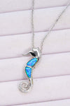 Opal Seahorse 925 Sterling Silver Necklace Opal - Tophatter Daily Deals