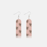 Heart Pattern Wooden Dangle Earrings Style A One Size Earrings - Tophatter Daily Deals