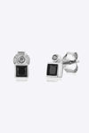 Inlaid Zircon Square 925 Sterling Silver Earrings Silver One Size Earrings - Tophatter Daily Deals