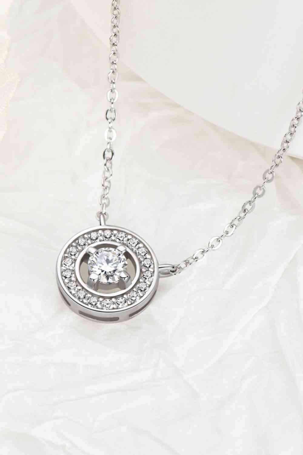 925 Sterling Silver Moissanite Geometric Pendant Necklace Moissanite - Tophatter Daily Deals