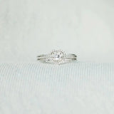 925 Sterling Silver Inlaid Zircon Heart Ring Silver Rings - Tophatter Daily Deals