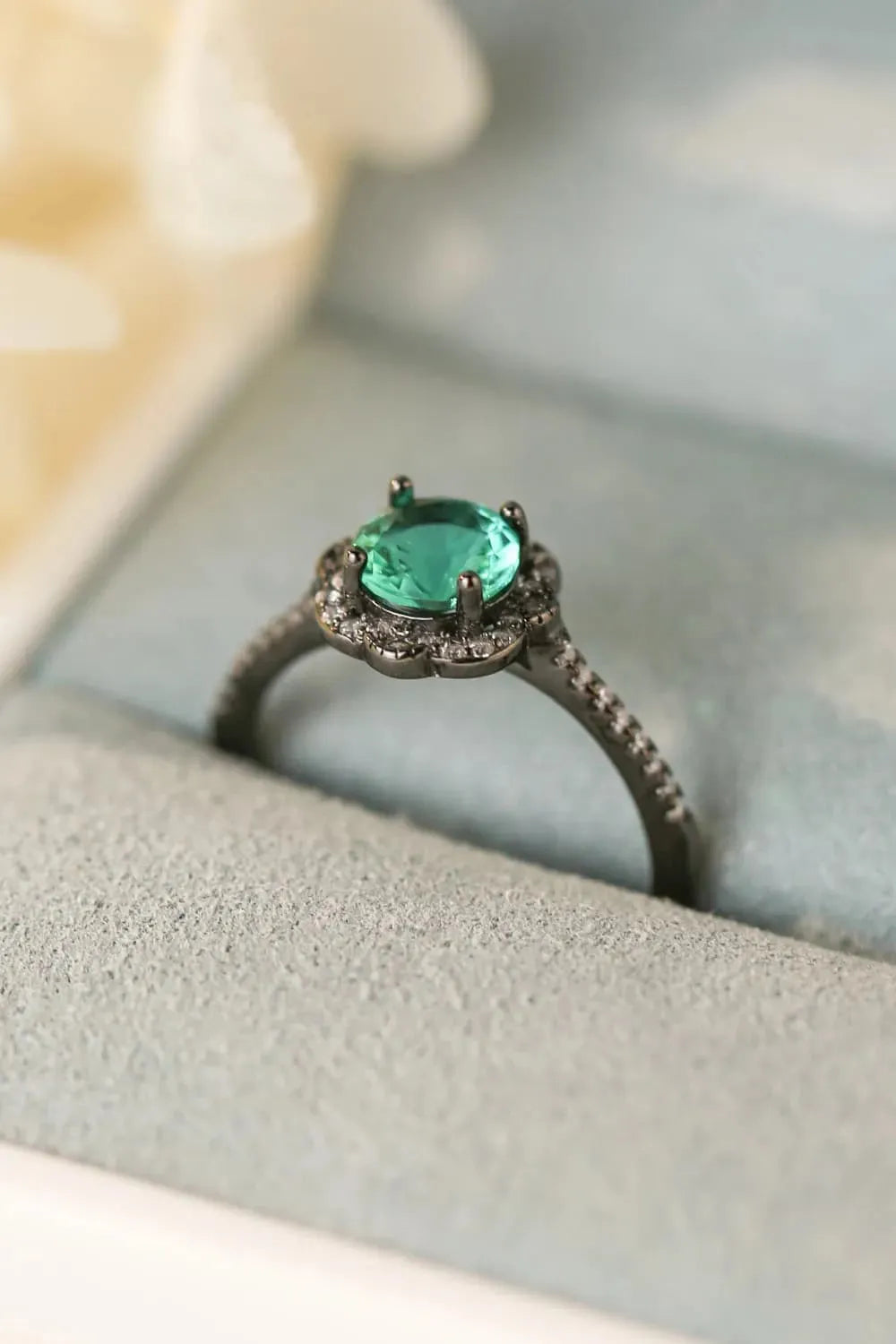 Paraiba Blue Zircon Flower Shape Ring Rings - Tophatter Daily Deals