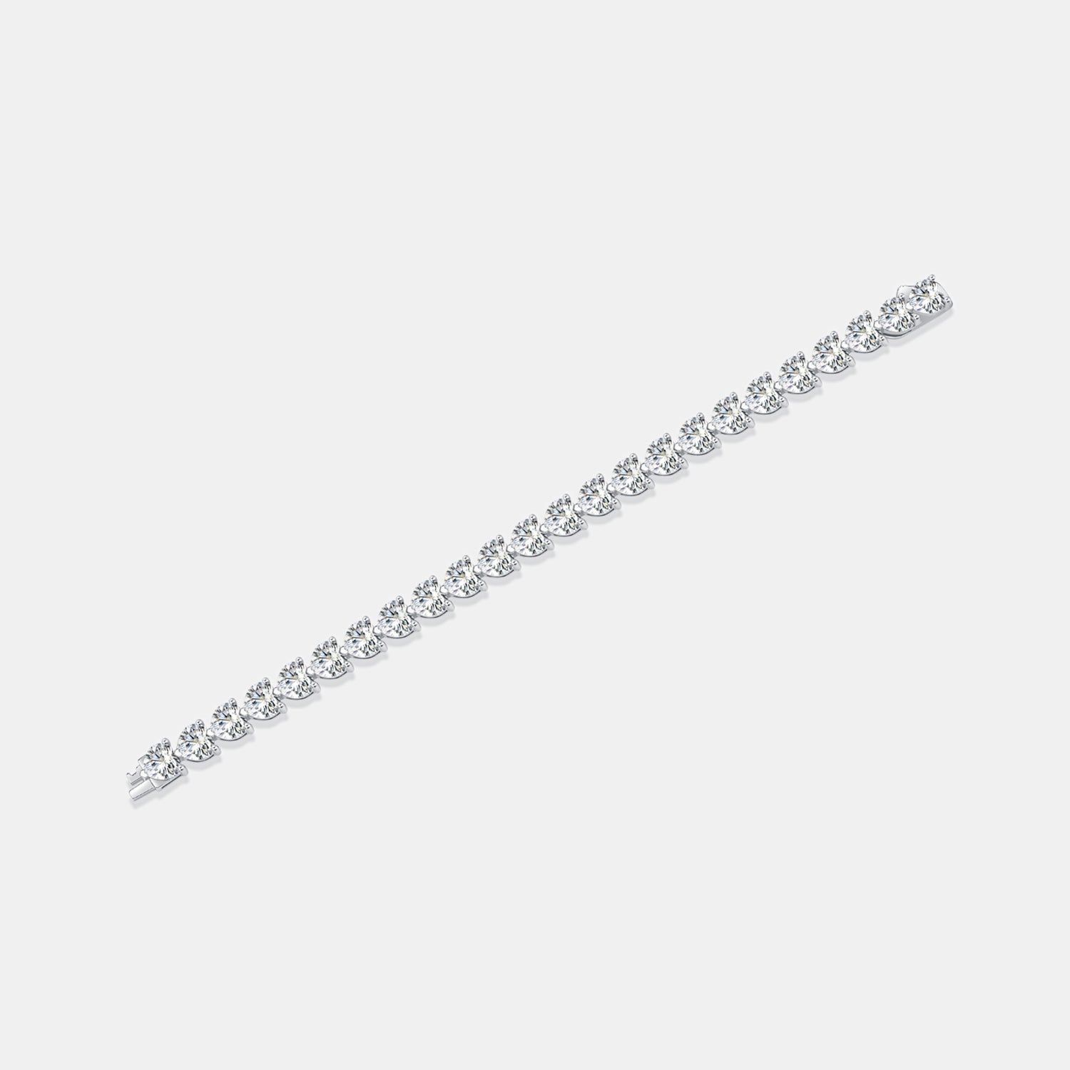 24 Carat Moissanite 925 Sterling Silver Heart Bracelet - Tophatter Deals