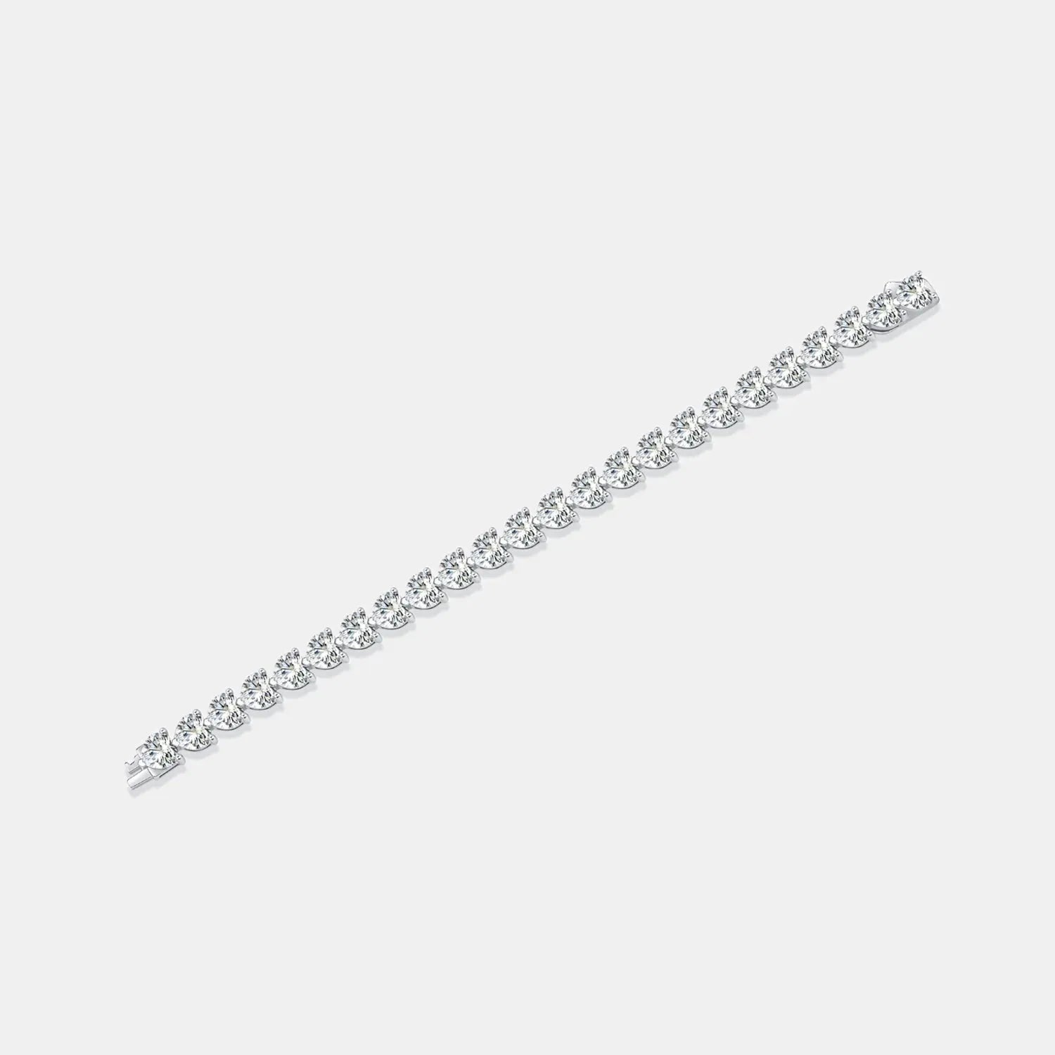 24 Carat Moissanite 925 Sterling Silver Heart Bracelet Moissanite - Tophatter Daily Deals