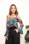 Sew In Love Full Size Floral Cold Shoulder Blouse Blouses - Tophatter Daily Deals