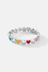 925 Sterling Silver Heart Shape Ring Rings - Tophatter Daily Deals