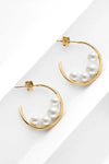 Can't Stop Your Shine Pearl C-Hoop Earrings Earrings - Tophatter Daily Deals