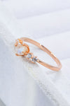 Natural Moonstone and Zircon 18K Rose Gold-Plated Ring Moonstone - Tophatter Daily Deals