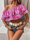 Layered One Shoulder Cropped Blouse Blouses - Tophatter Daily Deals