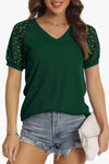 Short Sleeve V-Neck Tee Forest Women's T-Shirts - Tophatter Daily Deals