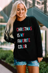 CHRISTMAS IS MY FAVORITE COLOR Graphic T-Shirt Women's T-Shirts - Tophatter Daily Deals