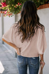 Short Sleeve Draped Blouse Blouses - Tophatter Daily Deals