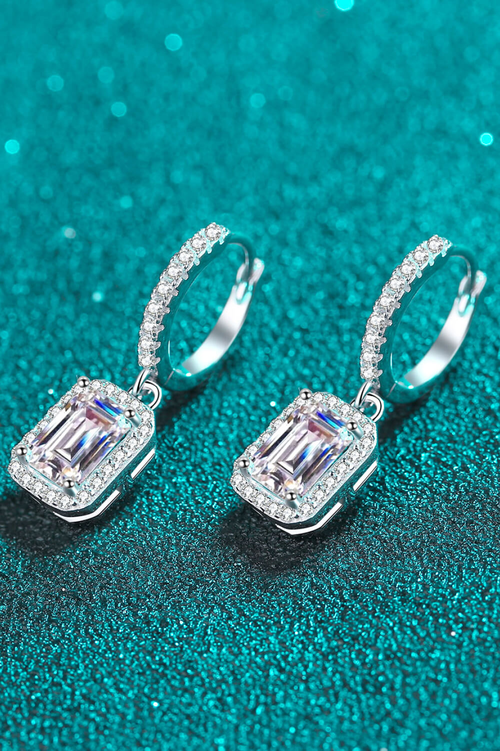 Moissanite 925 Sterling Silver Drop Earrings - Tophatter Deals