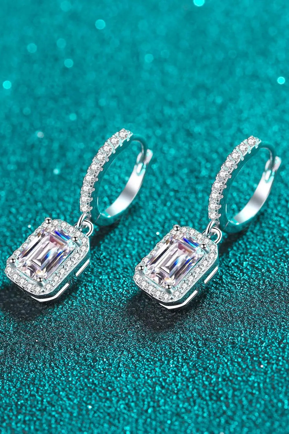 Moissanite 925 Sterling Silver Drop Earrings Moissanite - Tophatter Daily Deals