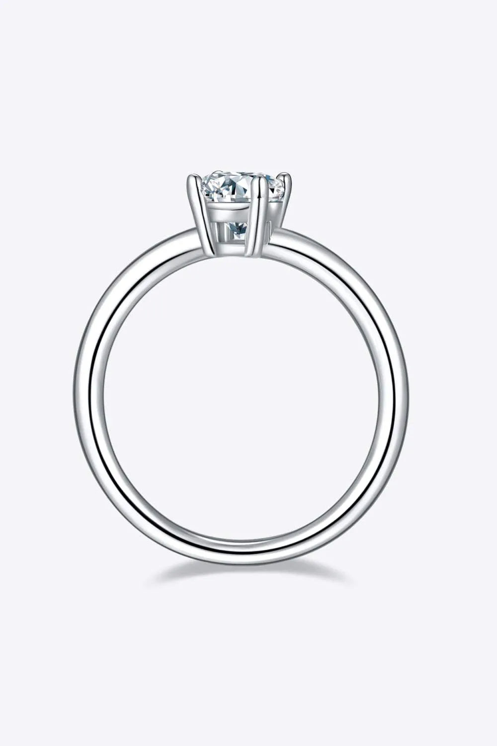 1 Carat Moissanite 925 Sterling Silver Solitaire Ring Rings - Tophatter Daily Deals