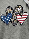 US Flag Leopard Heart Graphic Tee Women's T-Shirts - Tophatter Daily Deals