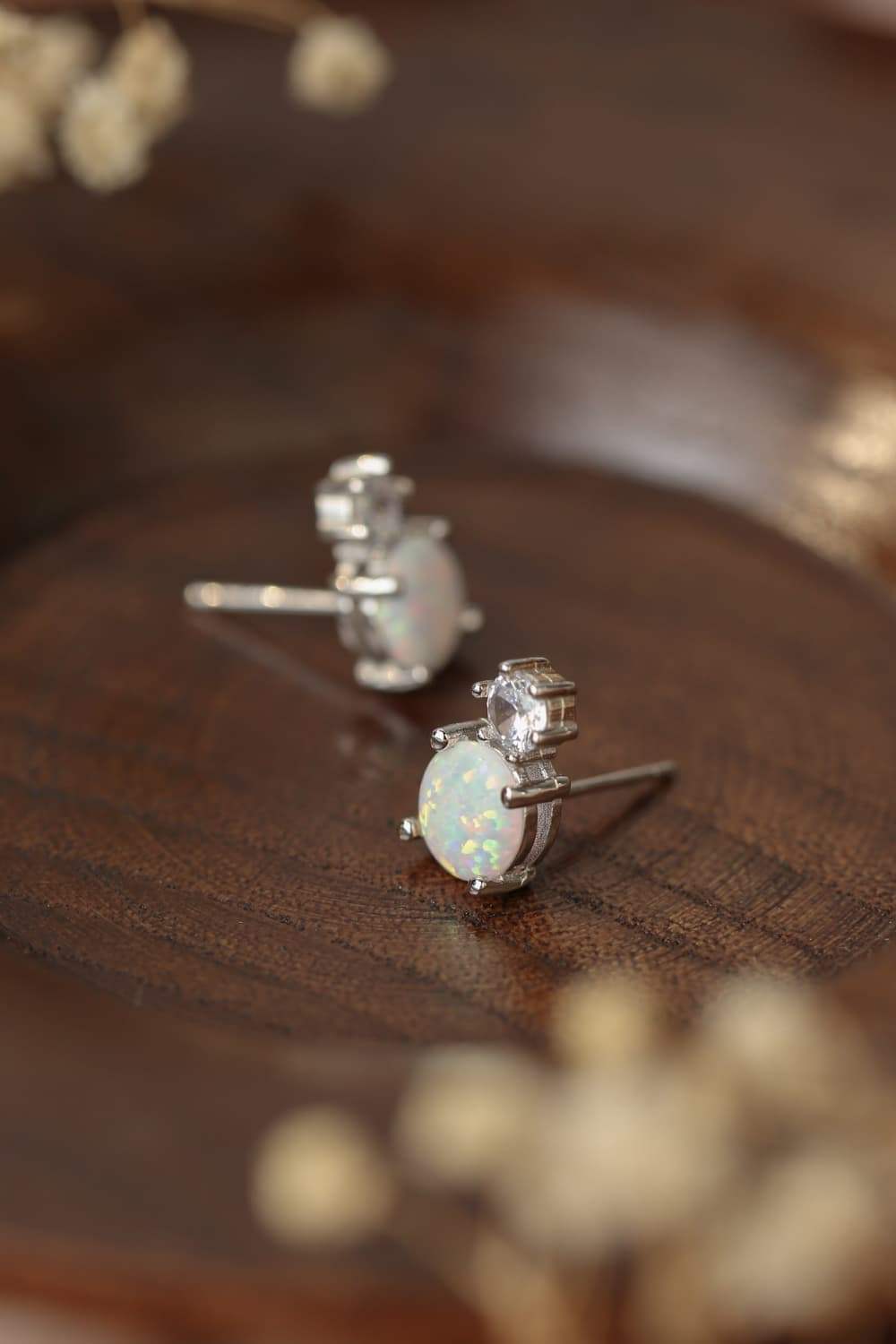 4-Prong Opal Stud Earrings Opal - Tophatter Daily Deals