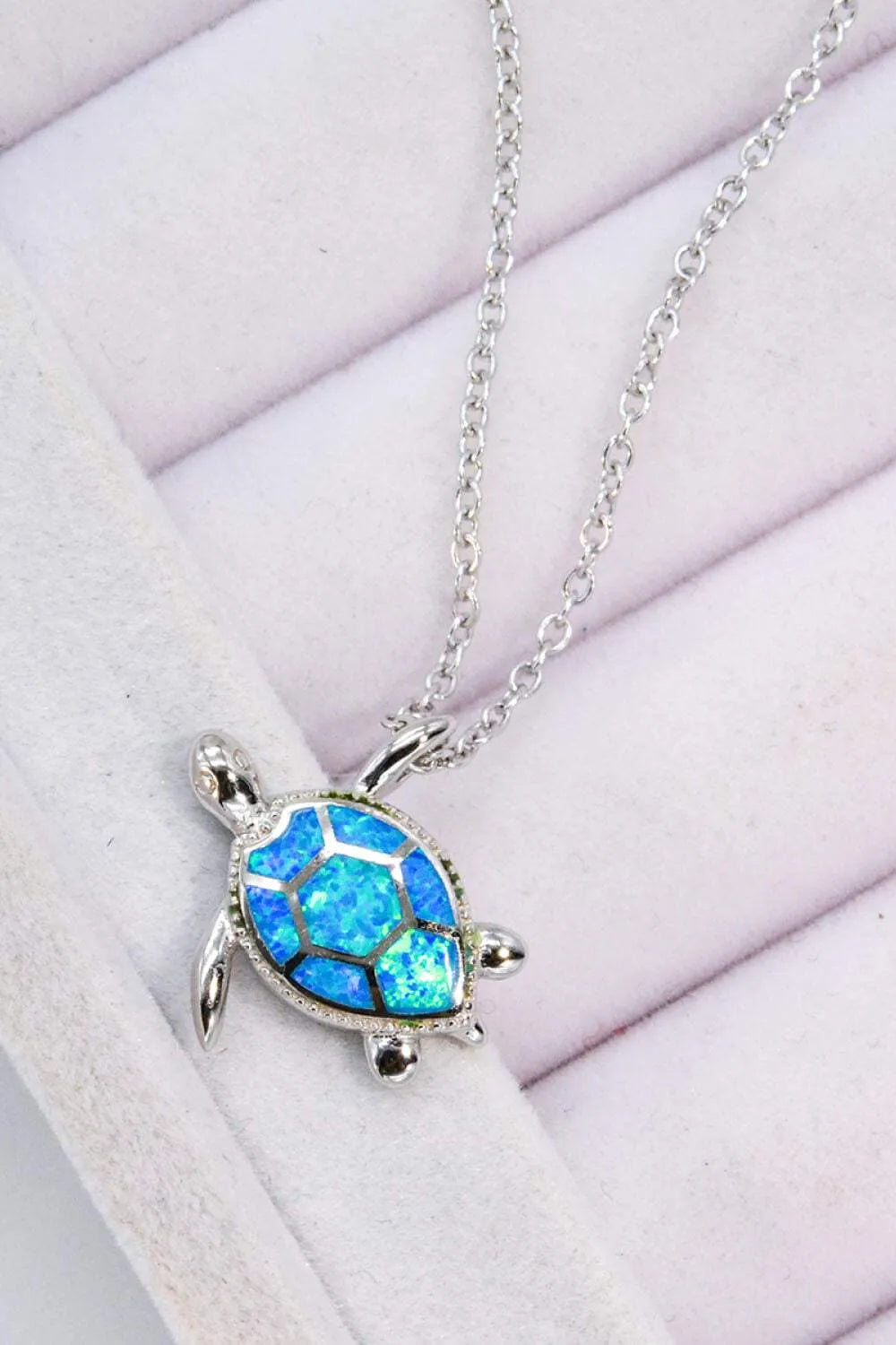 Opal Turtle Pendant Chain-Link Necklace Opal - Tophatter Daily Deals