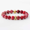 Natural Stone Beaded Bracelet Red One Size Bracelets - Tophatter Daily Deals