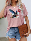 US Flag Eagle Graphic Tee Blush Pink Women's T-Shirts - Tophatter Daily Deals