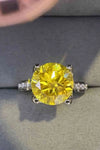 5 Carat Moissanite 925 Sterling Silver Ring in Banana Yellow Moissanite - Tophatter Daily Deals