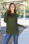 Basic Bae Full Size Round Neck Long Sleeve T-Shirt Women's T-Shirts - Tophatter Daily Deals