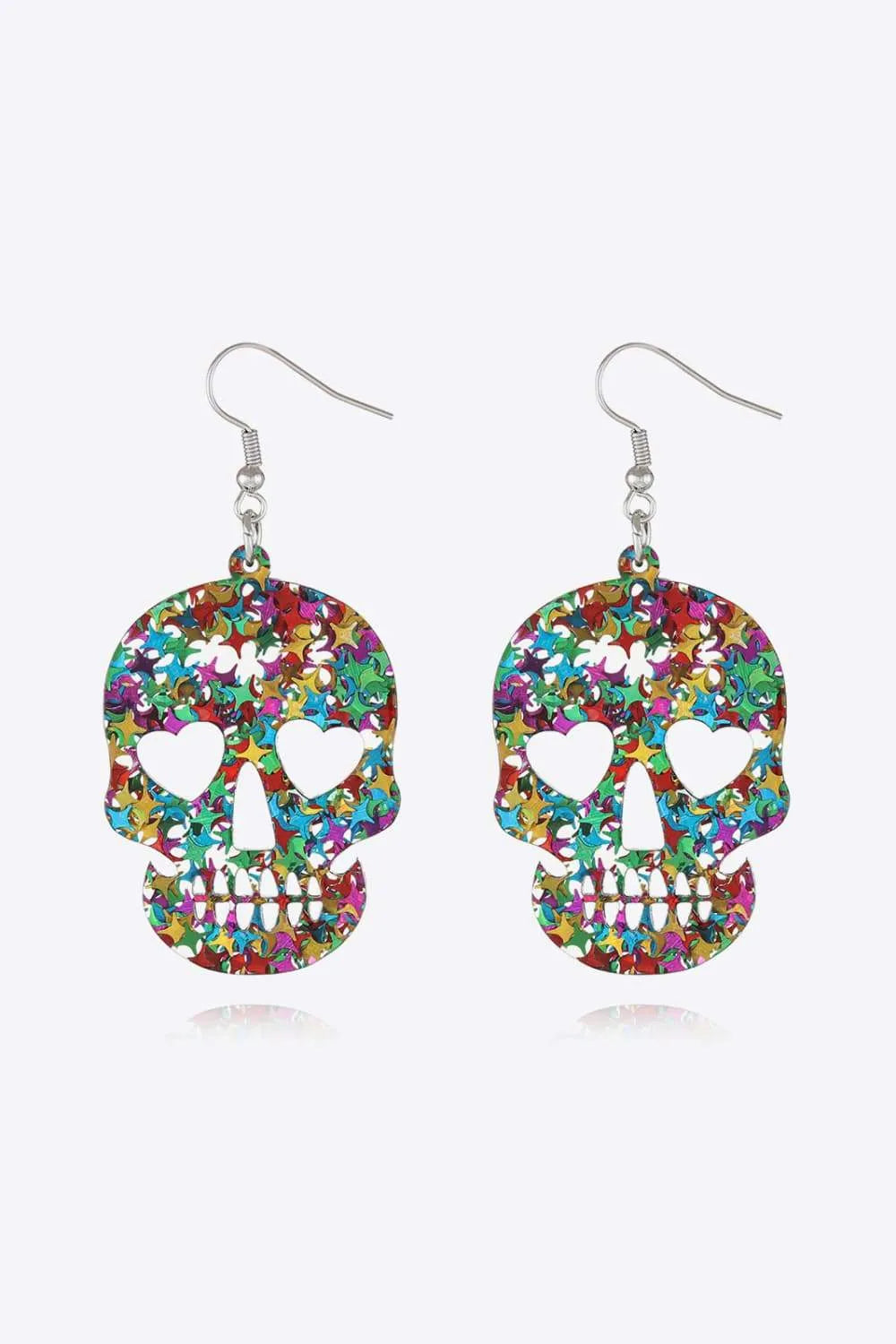 Acrylic Skull Drop Earrings Multicolor One Size Earrings - Tophatter Daily Deals