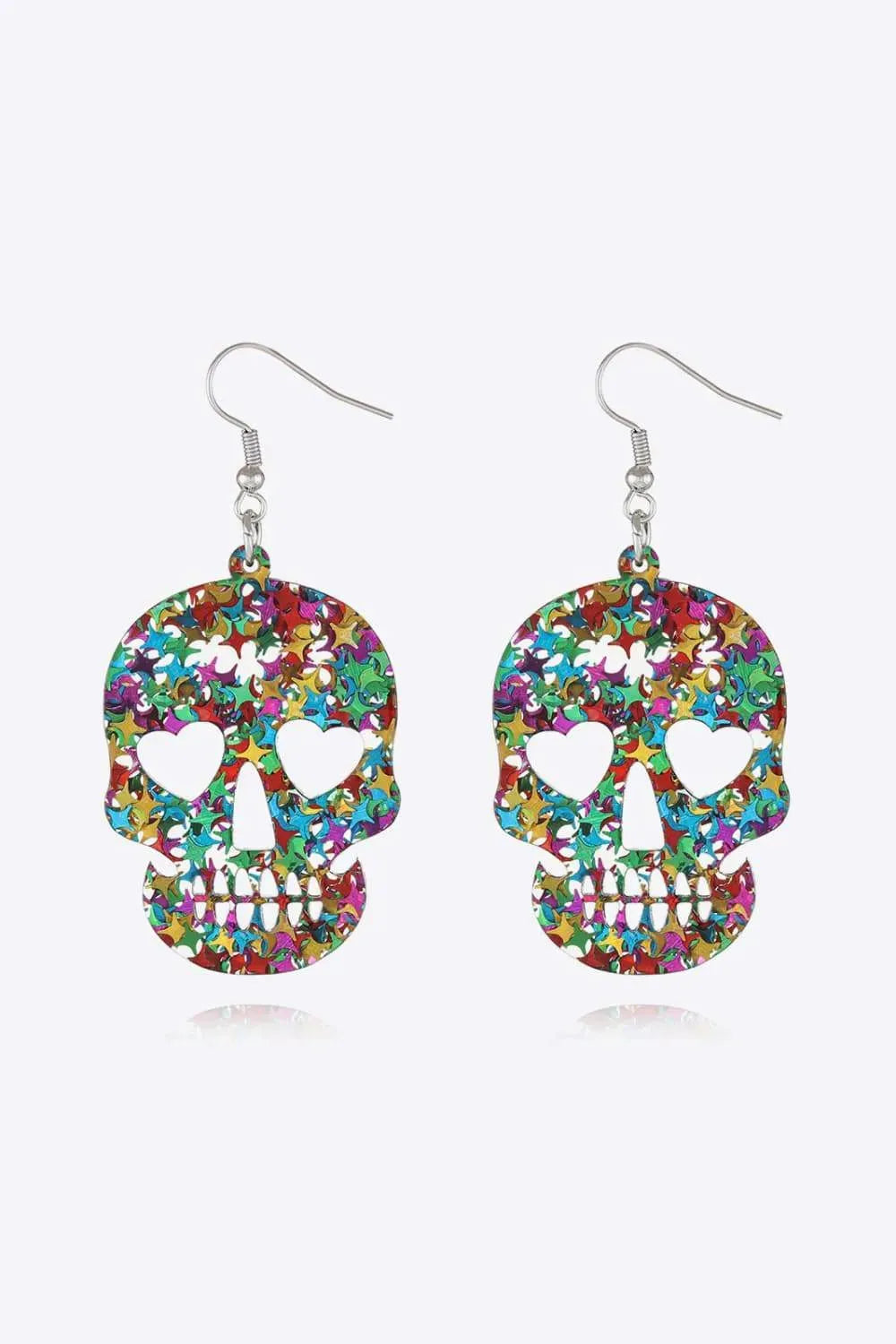 Acrylic Skull Drop Earrings Multicolor One Size Earrings - Tophatter Daily Deals