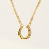 Inlaid Zircon 18K Gold-Plated U Shape Pendant Necklace Necklaces - Tophatter Daily Deals