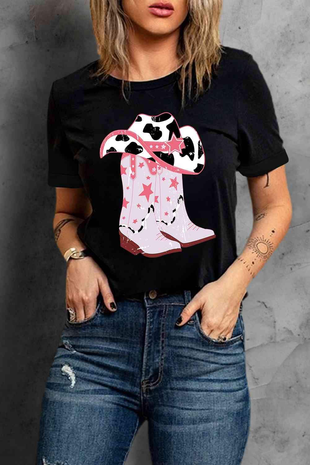 Cowboy Hat and Boots Graphic Tee - Tophatter Daily Deals