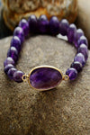 Handmade Amethyst Beaded Bracelet Bracelets - Tophatter Daily Deals